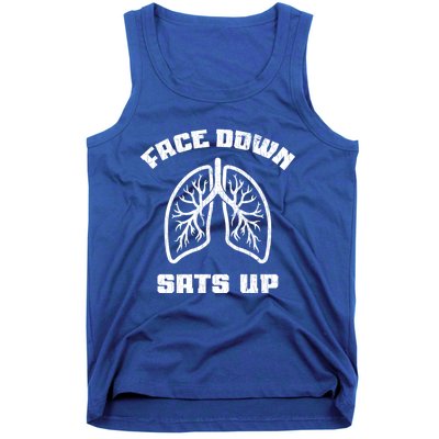 Face Down Sats Up Funny Healthcare Worker Nurses Graphic Cool Gift Tank Top