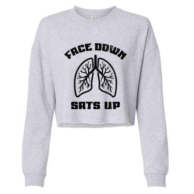 Face Down Sats Up Funny Healthcare Worker Nurses Graphic Cool Gift Cropped Pullover Crew