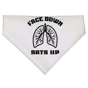 Face Down Sats Up Funny Healthcare Worker Nurses Graphic Cool Gift USA-Made Doggie Bandana