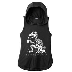 Funny Dinosaur Skeleton Costume Goth Ladies PosiCharge Tri-Blend Wicking Draft Hoodie Tank