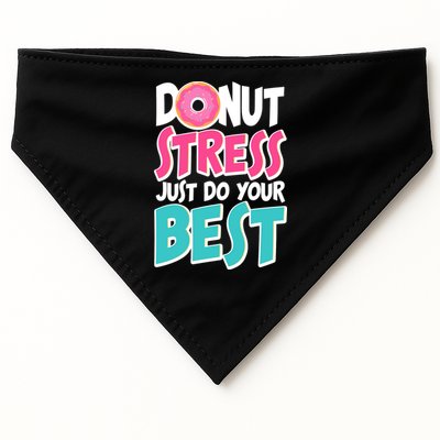 Funny Donut Stress Just Do Your Best School Testing USA-Made Doggie Bandana