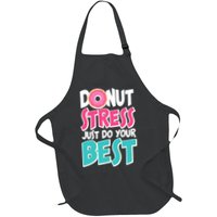Funny Donut Stress Just Do Your Best School Testing Full-Length Apron With Pockets