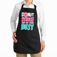 Funny Donut Stress Just Do Your Best School Testing Full-Length Apron With Pockets