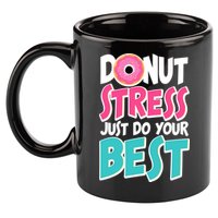 Funny Donut Stress Just Do Your Best School Testing 11oz C Handle Ceramic Mug