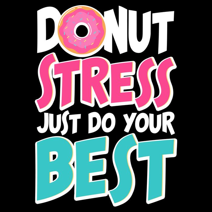 Funny Donut Stress Just Do Your Best School Testing Cooling Performance Long Sleeve Crew
