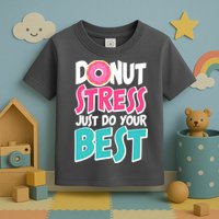 Funny Donut Stress Just Do Your Best School Testing Toddler T-Shirt