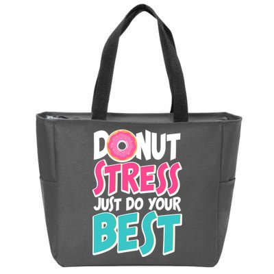 Funny Donut Stress Just Do Your Best School Testing Zip Tote Bag
