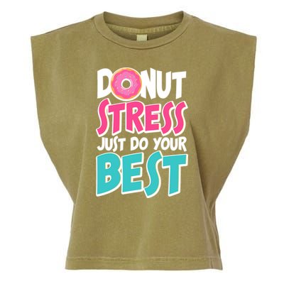 Funny Donut Stress Just Do Your Best School Testing Garment-Dyed Women's Muscle Tee