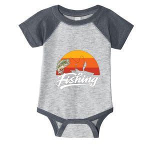 Father's Day Sunset Hunting Boat Husband Dad Fishing Legend Gift Fishing Dad Infant Baby Jersey Bodysuit