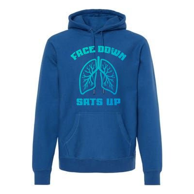 Face Down Sats Up Funny Healthcare Worker Nurses Graphic Cool Gift Premium Hoodie