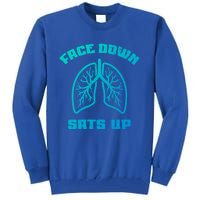 Face Down Sats Up Funny Healthcare Worker Nurses Graphic Cool Gift Tall Sweatshirt