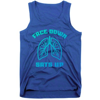 Face Down Sats Up Funny Healthcare Worker Nurses Graphic Cool Gift Tank Top