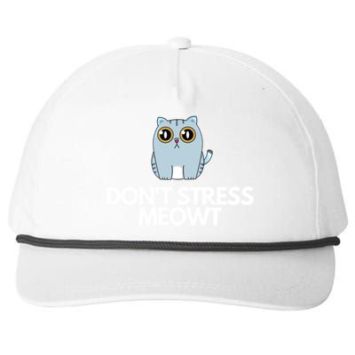 Funny Dont Stress Meowt Humorous Cat Pun Quote Gift Snapback Five-Panel Rope Hat