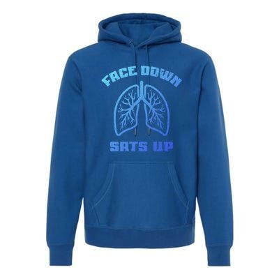 Face Down Sats Up Funny Healthcare Worker Nurses Graphic Cool Gift Premium Hoodie