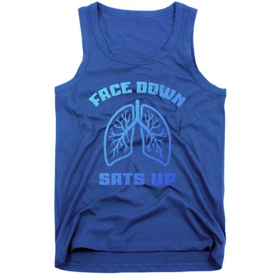 Face Down Sats Up Funny Healthcare Worker Nurses Graphic Cool Gift Tank Top