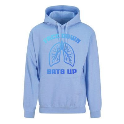 Face Down Sats Up Funny Healthcare Worker Nurses Graphic Cool Gift Unisex Surf Hoodie