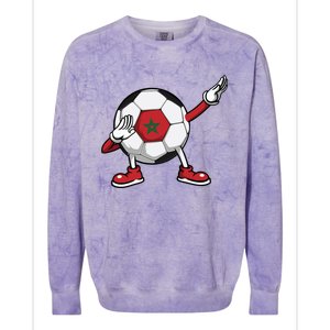 Funny Dabbing Soccer Morocco Jersey Moroccan Football Lovers Gift Colorblast Crewneck Sweatshirt