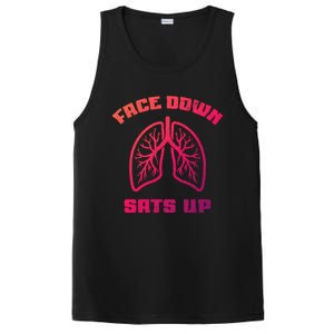 Face Down Sats Up Funny Healthcare Worker Nurses Graphic Cool Gift PosiCharge Competitor Tank