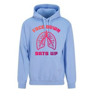 Face Down Sats Up Funny Healthcare Worker Nurses Graphic Cool Gift Unisex Surf Hoodie