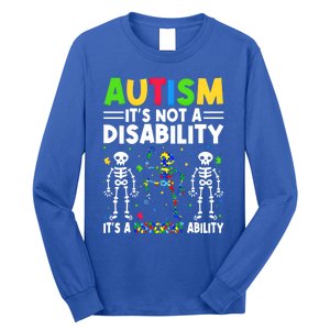 Funny Dabbing Skeleton Autism ItS A Different Ability Funny Gift Great Gift Long Sleeve Shirt