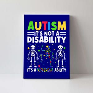 Funny Dabbing Skeleton Autism ItS A Different Ability Funny Gift Great Gift Canvas