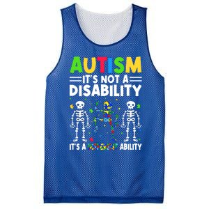 Funny Dabbing Skeleton Autism ItS A Different Ability Funny Gift Great Gift Mesh Reversible Basketball Jersey Tank