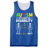 Funny Dabbing Skeleton Autism ItS A Different Ability Funny Gift Great Gift Mesh Reversible Basketball Jersey Tank