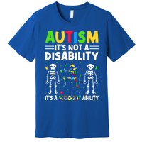 Funny Dabbing Skeleton Autism ItS A Different Ability Funny Gift Great Gift Premium T-Shirt