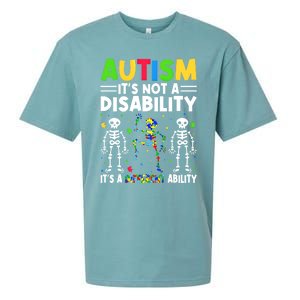 Funny Dabbing Skeleton Autism ItS A Different Ability Funny Gift Great Gift Sueded Cloud Jersey T-Shirt