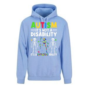 Funny Dabbing Skeleton Autism ItS A Different Ability Funny Gift Great Gift Unisex Surf Hoodie