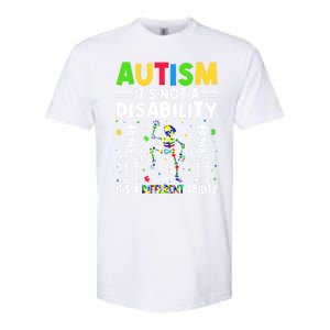 Funny Dabbing Skeleton Autism ItS A Different Ability Funny Gift Great Gift Softstyle CVC T-Shirt