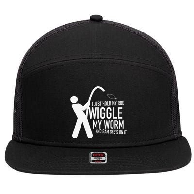Fishing Dirty Sexual Humor 7 Panel Mesh Trucker Snapback Hat