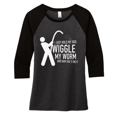 Fishing Dirty Sexual Humor Women's Tri-Blend 3/4-Sleeve Raglan Shirt