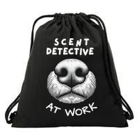 Fun Dog Scent Design Scent Detective At Work Drawstring Bag