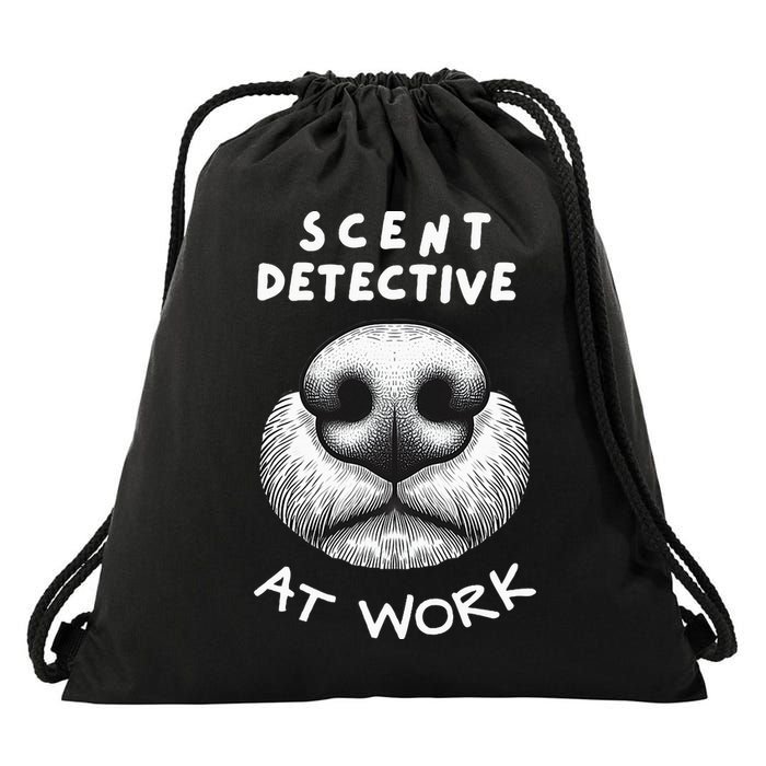 Fun Dog Scent Design Scent Detective At Work Drawstring Bag