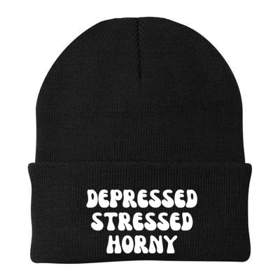 Funny Depressed Stressed Horny Beanie