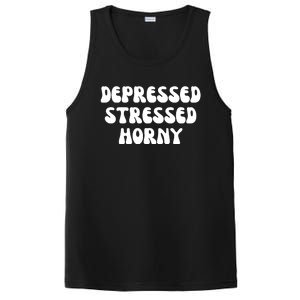 Funny Depressed Stressed Horny PosiCharge Competitor Tank