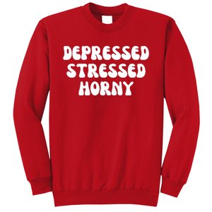 Funny Depressed Stressed Horny Sweatshirt