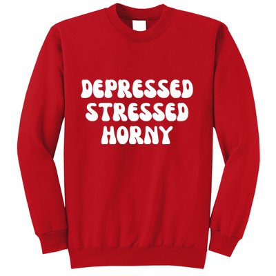 Funny Depressed Stressed Horny Sweatshirt
