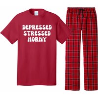 Funny Depressed Stressed Horny Pajama Set