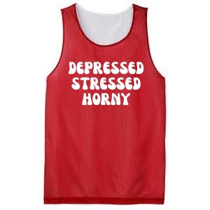 Funny Depressed Stressed Horny Mesh Reversible Basketball Jersey Tank