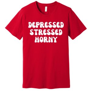 Funny Depressed Stressed Horny Premium T-Shirt