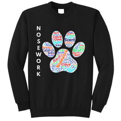 Fun Dog Scent Design Dog Nose Birch Clove Anise Wordcloud Sweatshirt