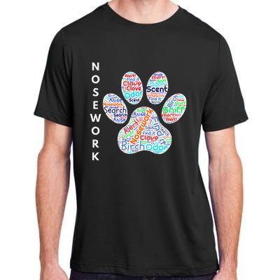 Fun Dog Scent Design Dog Nose Birch Clove Anise Wordcloud Adult ChromaSoft Performance T-Shirt