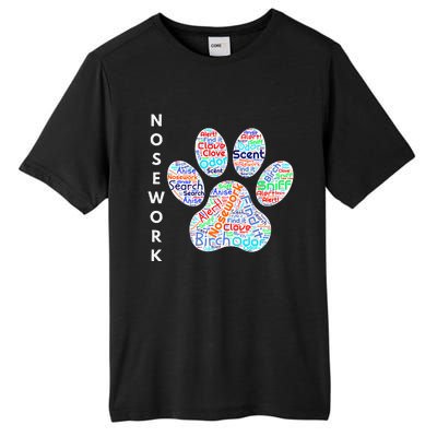 Fun Dog Scent Design Dog Nose Birch Clove Anise Wordcloud Tall Fusion ChromaSoft Performance T-Shirt