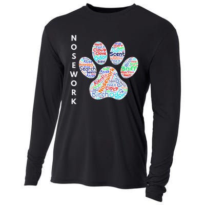 Fun Dog Scent Design Dog Nose Birch Clove Anise Wordcloud Cooling Performance Long Sleeve Crew