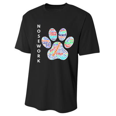 Fun Dog Scent Design Dog Nose Birch Clove Anise Wordcloud Performance Sprint T-Shirt