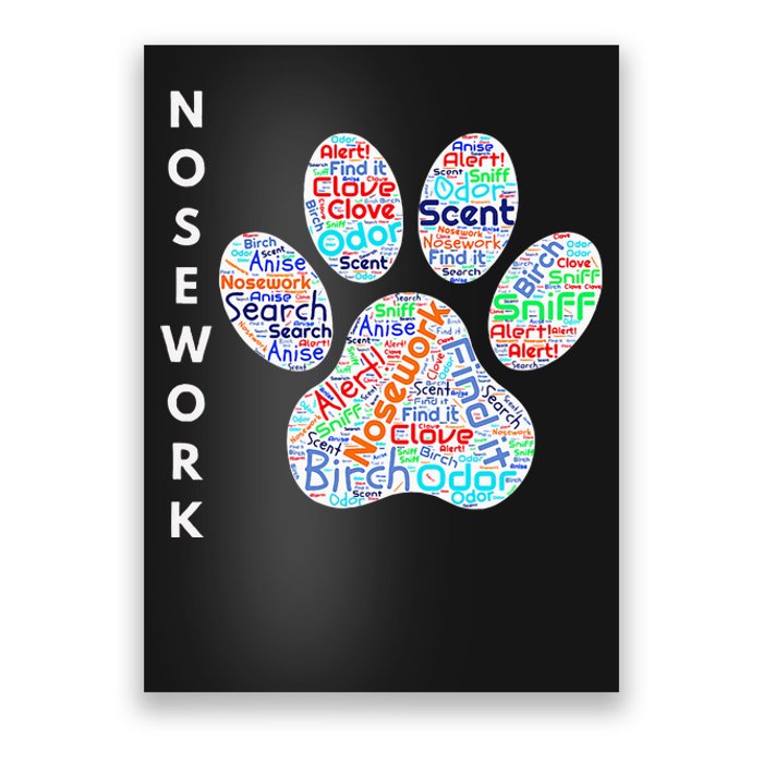 Fun Dog Scent Design Dog Nose Birch Clove Anise Wordcloud Poster