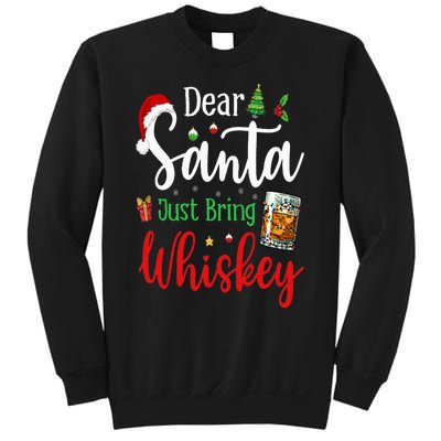 Funny Dear Santa Just Bring Whiskey Christmas Pajamas Sweatshirt