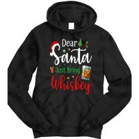 Funny Dear Santa Just Bring Whiskey Christmas Pajamas Tie Dye Hoodie